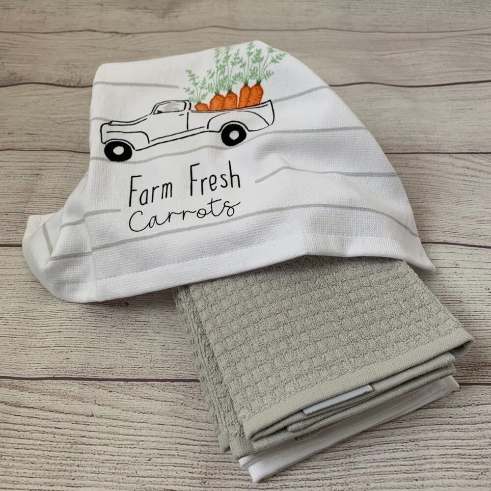 La Cuisine by Kassatex Farmhouse Kitchen Hand Towel Set of 4 Easter Dish Towels